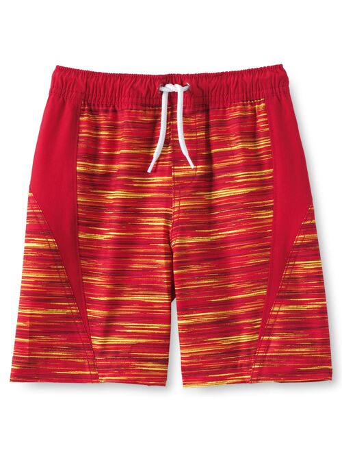 Lands' End Boys Pattern Active Stretch Swim Trunks