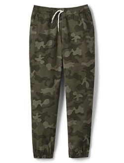 Boys Iron Knee Pull On Pattern Stretch Woven Jogger