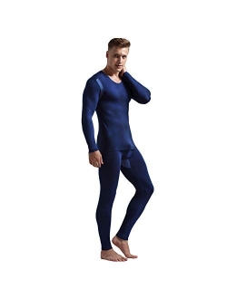 Men's Thermal Underwear Set Base Layer Set Tops & Long Johns Thermals Base Layer with Separate Pouch