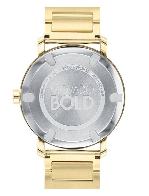 Movado Men's BOLD Evolution Gold-Tone Stainless Steel Bracelet Watch 40mm Style #3600508