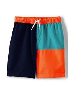 Boys Nautical Color Block Swim Trunks