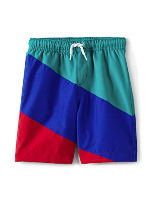 Lands' End Boys Nautical Color Block Swim Trunks