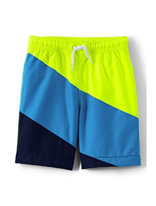 Lands' End Boys Nautical Color Block Swim Trunks