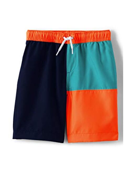 Lands' End Boys Nautical Color Block Swim Trunks