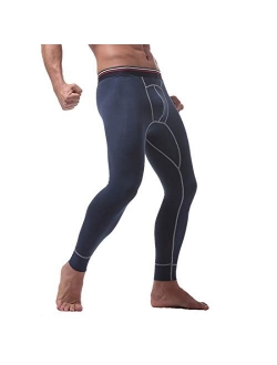 Men's Thermal Underwear Thermal Bottoms Cotton Thermal Pants Base Layer Bottoms Warm Long Johns Pants