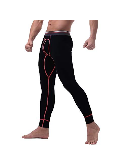 Buy Ouruikia Men's Thermal Underwear Thermal Bottoms Cotton Thermal ...