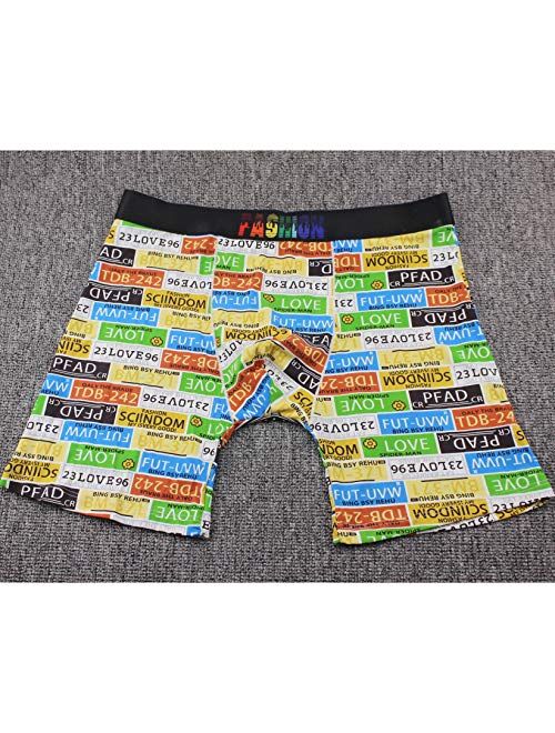 Ouruikia 3 Pack Men's Boxer Briefs Multi Pattern Underwear Comfortable Boxers