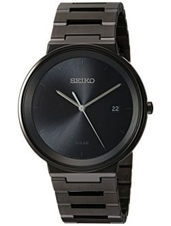 Men's Dress Japanese-Quartz Watch with Stainless-Steel Strap, Black, 20 (Model: SNE481)