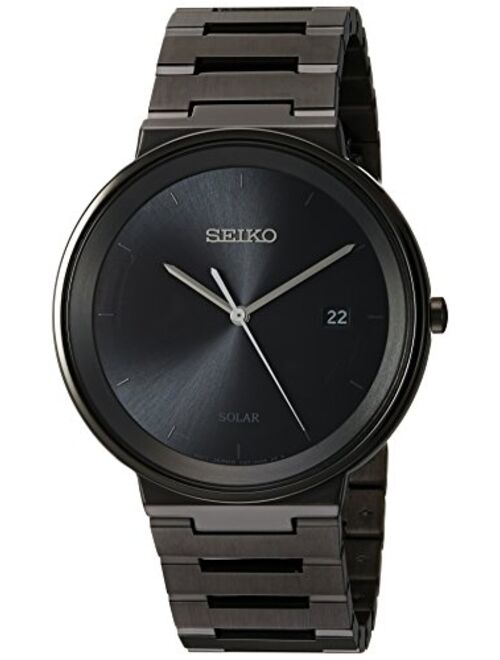 Seiko Men's Dress Japanese-Quartz Watch with Stainless-Steel Strap, Black, 20 (Model: SNE481)