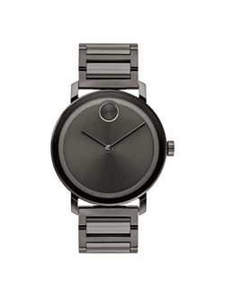 Men's Swiss BOLD Evolution Gunmetal Stainless Steel Bracelet Watch 40mm Style #3600509