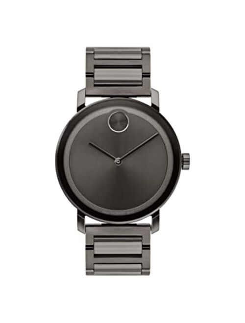 Movado Men's Swiss BOLD Evolution Gunmetal Stainless Steel Bracelet Watch 40mm Style #3600509