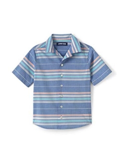 Boys Short Sleeve Poplin Camp Shirt