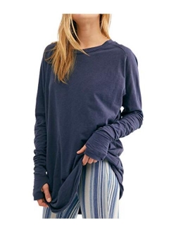 Women's Solid Long Sleeve With Thumbhole Arden Tee