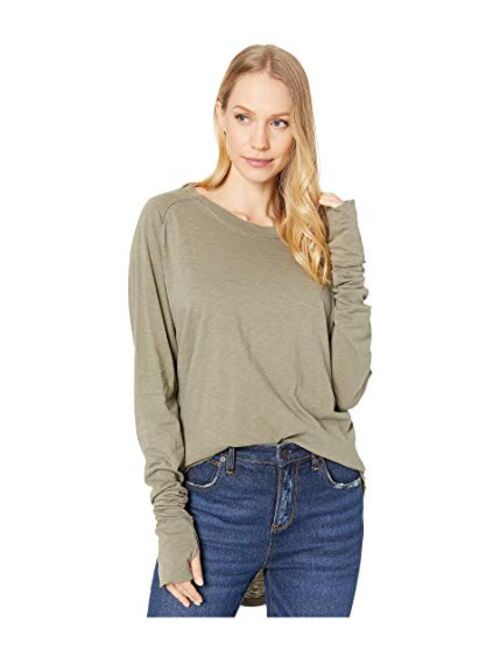 Free People Women's Solid Long Sleeve With Thumbhole Arden Tee