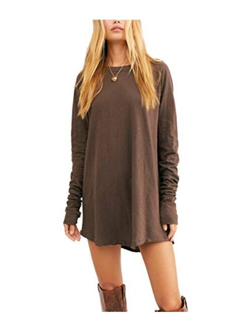 Free People Women's Solid Long Sleeve With Thumbhole Arden Tee