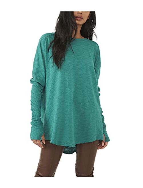 Free People Women's Solid Long Sleeve With Thumbhole Arden Tee