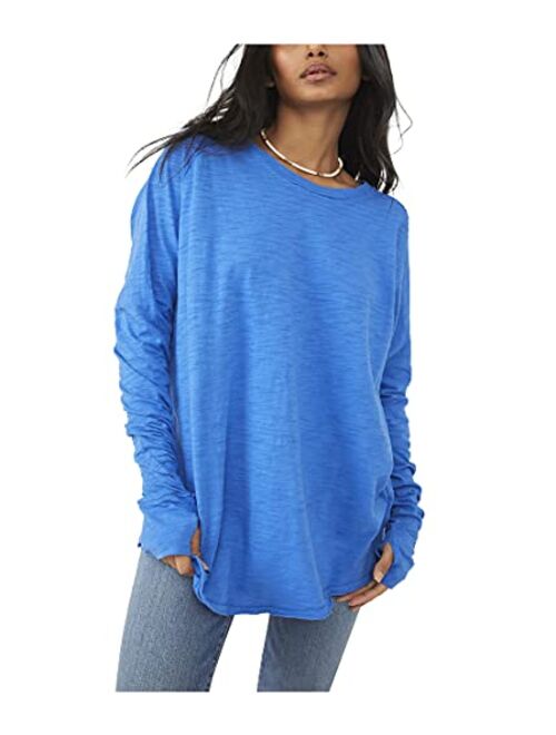 Free People Women's Solid Long Sleeve With Thumbhole Arden Tee