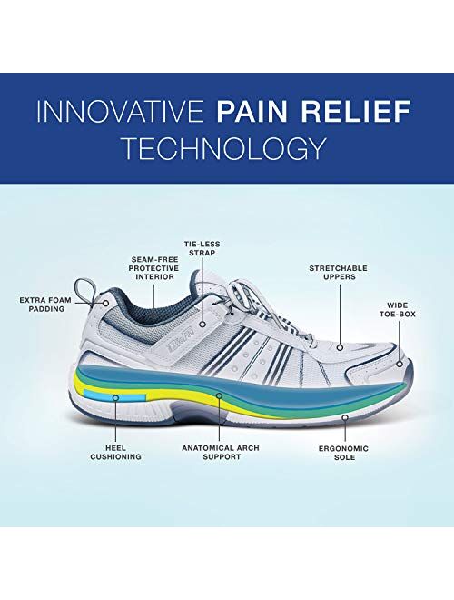 Orthofeet Best Plantar Fasciitis Pain Relief Diabetic Shoes. Extended Widths. Orthopedic Men's Walking Shoes, Monterey Bay