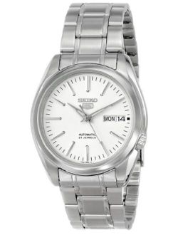 Men's SNKL41 "Seiko 5" White Dial Stainless Steel Automatic Watch