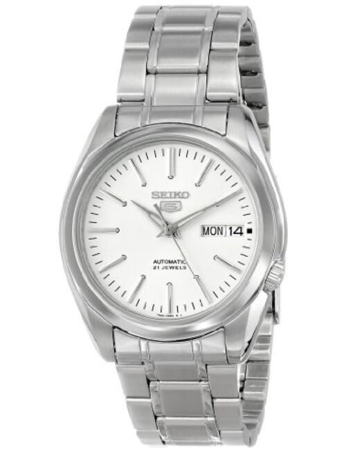 Seiko Men's SNKL41 "Seiko 5" White Dial Stainless Steel Automatic Watch