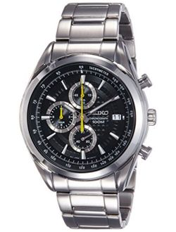 SSB175P1,Men's Chronograph,Stainless Steel Case & Bracelet,Black Dial,100m WR,SSB175