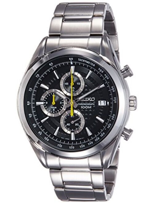 SEIKO SSB175P1,Men's Chronograph,Stainless Steel Case & Bracelet,Black Dial,100m WR,SSB175