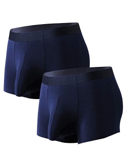 Men's Underwear Modal Trunks Silky Smooth Short Leg Boxer Breifs Quick Dry Trunks with Separate Pouch