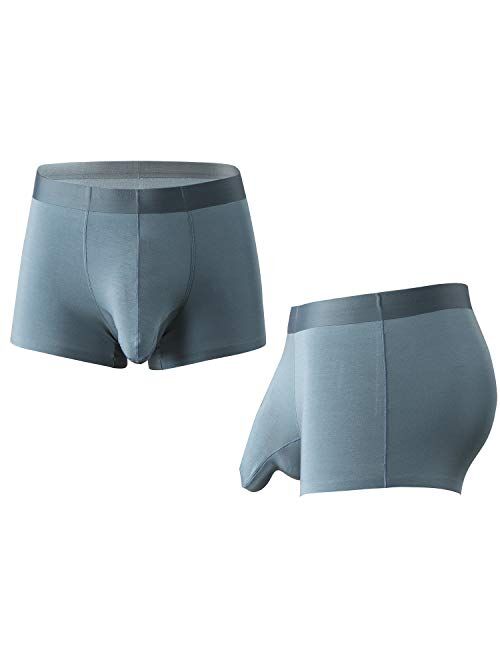 Buy Ouruikia Men's Underwear Modal Trunks Silky Smooth Short Leg Boxer ...