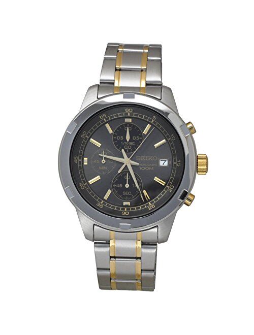 Seiko Chronograph Grey Dial Two-tone Mens Watch SKS425