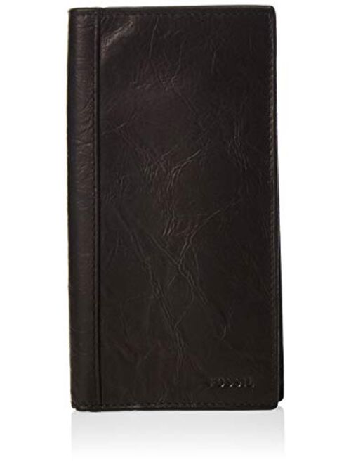 Fossil Men's Neel or Derrick Leather Executive Checkbook Wallet