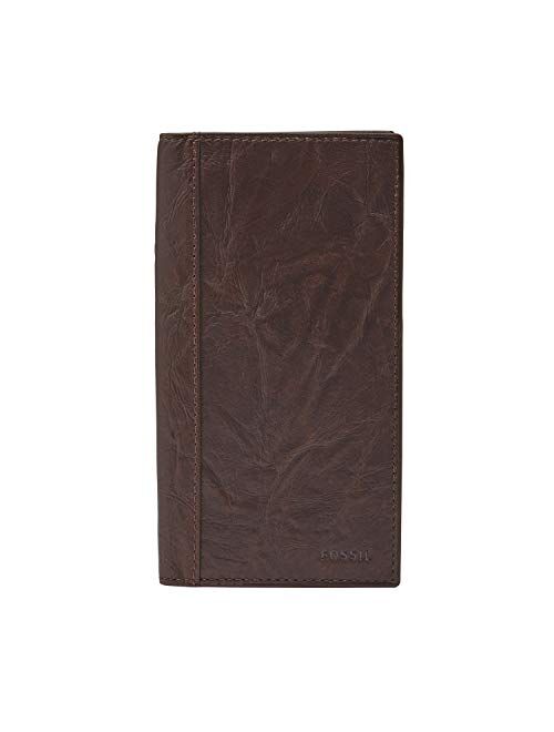 Fossil Men's Neel or Derrick Leather Executive Checkbook Wallet