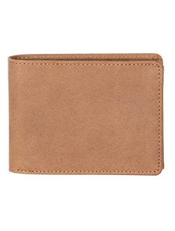 DiLoro Italy Full Size Mens Leather Wallet Bifold Flip ID Zip Coin Wallets with RFID Protection