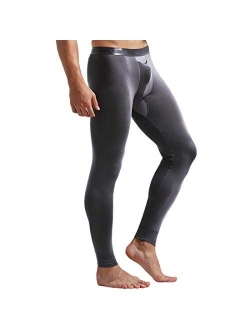 Men's Thermal Underwear Pants Modal Thermal Bottoms Long Johns Pants Underwear with Separate Pouch