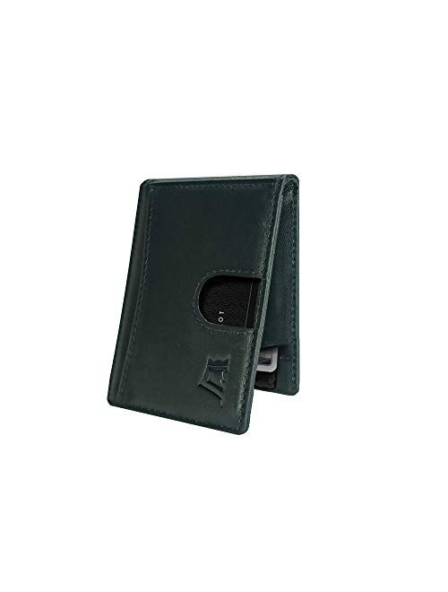 Kings Loot Wallet for Men - Traditional Minimalist Slim Leather Bifold - Holds 10 Cards (Classy Brown)