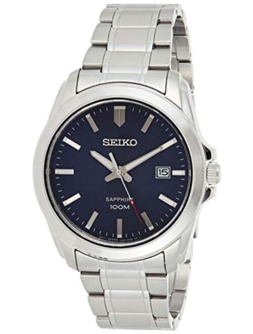 Seiko Quartz Sapphire Blue Dial Stainless Steel Mens Watch SGEH47