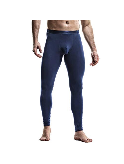 Ouruikia Men's Thermal Underwear Thermal Bottoms Long Johns Bottoms Thermal Pants 2 In 1 Underwear