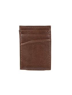 Men's Leather Front Pocket Wallet Card Holder for Travel