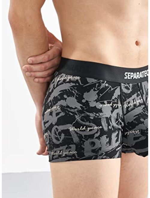 Separatec Men's Underwear Bamboo Rayon Comfort Cool Dual Pouch Boxer Briefs 2-3 Pack