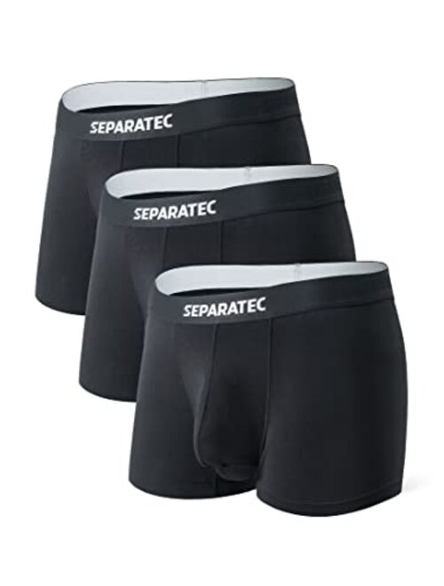 Separatec Men's Underwear Bamboo Rayon Comfort Cool Dual Pouch Boxer Briefs 2-3 Pack