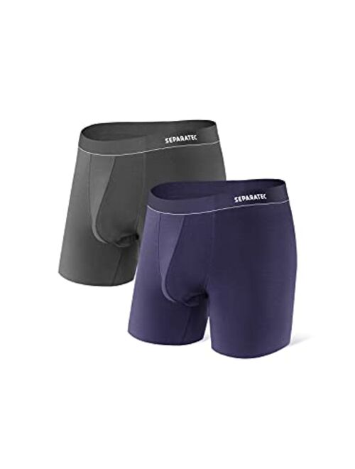 Buy Separatec Men's Dual Pouch Underwear Comfort Flex Fit Premium Cotton  Modal Blend Boxer Briefs 2-3 Pack online