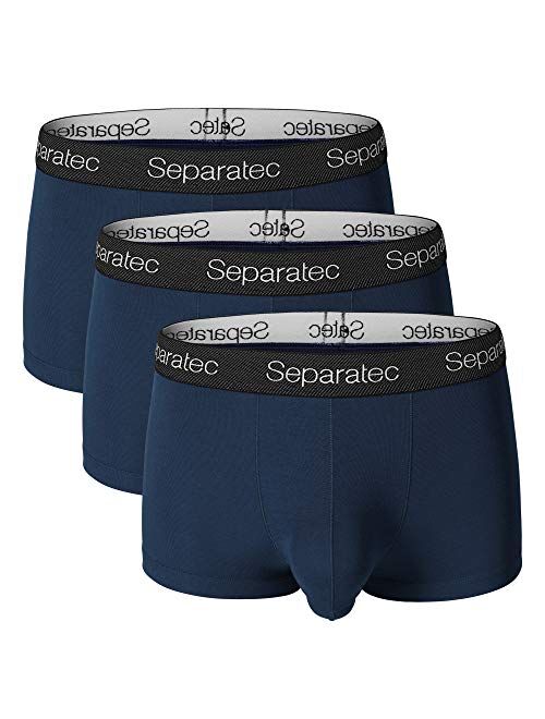 Separatec Men’s Dual Pouch Underwear Ultra Soft Micro Modal Trunks 3 Pack