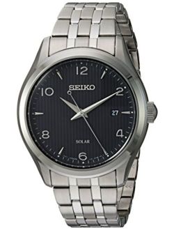 Men's Dress Japanese-Quartz Watch with Stainless-Steel Strap, Silver, 17.5 (Model: SNE489)