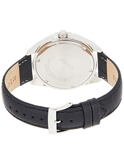 Seiko SUR283 Silver Leather Japanese Quartz Dress Watch