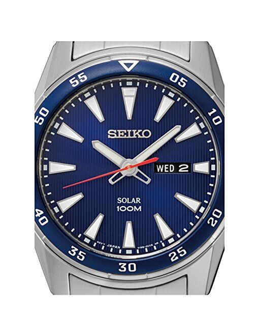 Seiko SNE391 Men's Core Silver Bracelet Band Blue Dial Watch