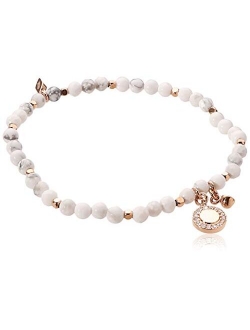 Women's Rose Gold-Tone Stainless Steel Beaded Bracelet