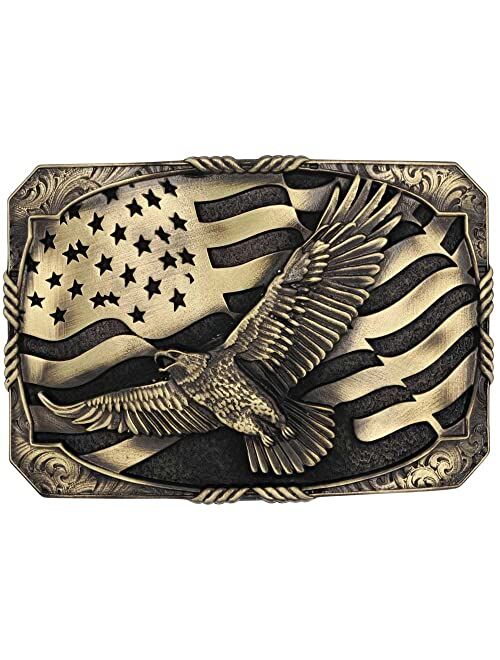 Montana Silversmiths American Flag Series Attitude Western Buckle