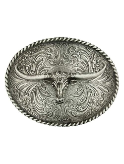 Montana Silversmiths Longhorn Collection Western Attitude Belt Buckle