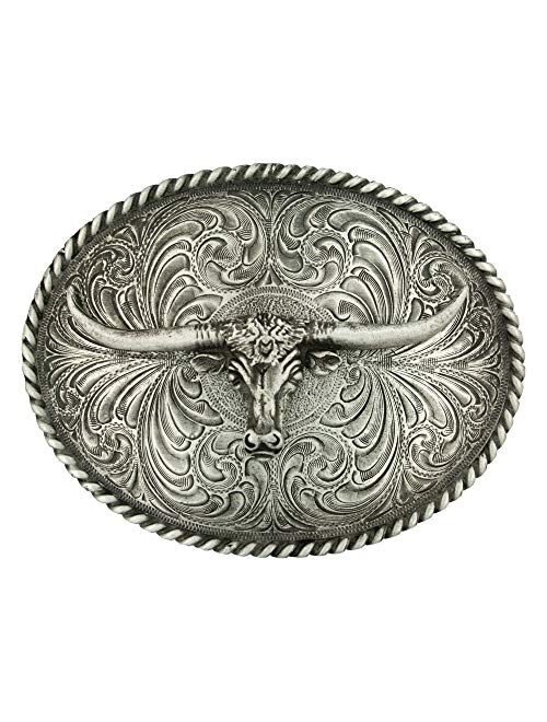 Montana Silversmiths Longhorn Collection Western Attitude Belt Buckle