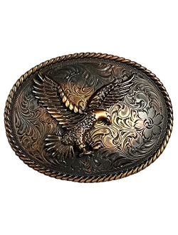 Antique Finish Floral Engraved Ornate Western Design Replacement Belt Buckle