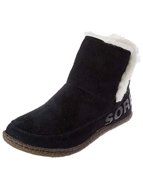 Sorel - Women's Nakiska Bootie House Slippers with Suede and Faux Fur Lining